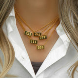 Square Pendant Necklace 18K Plated Women Jewelry