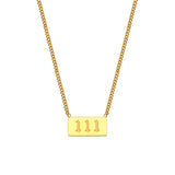 Square Pendant Necklace 18K Plated Women Jewelry