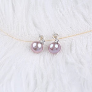 Pink Purple Mabe Pearl Earring For Women