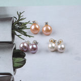 Pink Purple Mabe Pearl Earring For Women