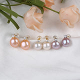 Pink Purple Mabe Pearl Earring For Women
