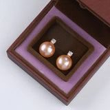 Pink Purple Mabe Pearl Earring For Women