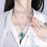 45+5cm High Carbon Diamond Chain Necklace for Women Wedding Party Jewelry