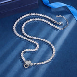 45+5cm High Carbon Diamond Chain Necklace for Women Wedding Party Jewelry