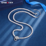 45+5cm High Carbon Diamond Chain Necklace for Women Wedding Party Jewelry