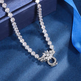 45+5cm High Carbon Diamond Chain Necklace for Women Wedding Party Jewelry