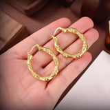 Golden Bamboo Hoop Earrings High Fancy Dangle Party