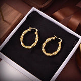 Golden Bamboo Hoop Earrings High Fancy Dangle Party