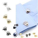 Brass Crown Cufflinks 4 Colors Wedding Daily Bar Nightclub Men Cuffs Sleeve