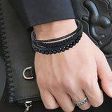 Stainless Steel Men's Natural Stone Bracelet High Magnet Clasp
