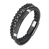 Stainless Steel Men's Natural Stone Bracelet High Magnet Clasp