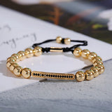 Men's Crown Skull Copper Beads Bracelet Set