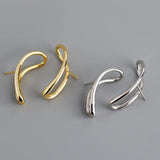 Geometric Irregular Lines S925 Sterling Silver Earrings Accessories