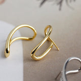 Geometric Irregular Lines S925 Sterling Silver Earrings Accessories