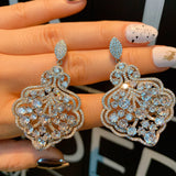 High Carbon Diamond Earrings Wedding Party Jewelry