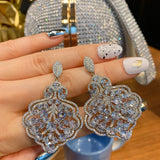High Carbon Diamond Earrings Wedding Party Jewelry