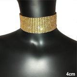Glitter Rhinestones Choker Wide Collar Chain Necklace Celebrity Jewelry