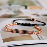 Long Strip Beads Bracelet Men Classic CZ Adjustable Bracelet Jewelry