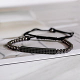 Long Strip Beads Bracelet Men Classic CZ Adjustable Bracelet Jewelry