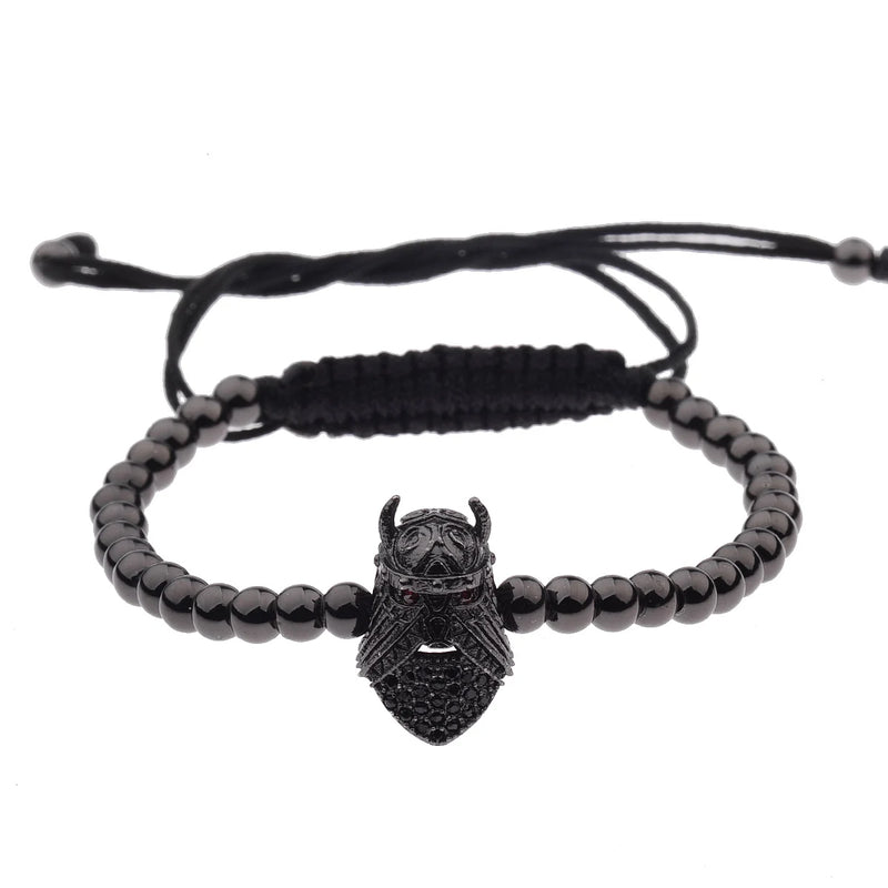 Long Strip Beads Bracelet Men Classic CZ Adjustable Bracelet Jewelry