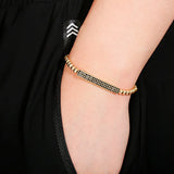 Long Strip Beads Bracelet Men Classic CZ Adjustable Bracelet Jewelry