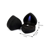 Heart-Shaped Led Light Wedding Ring Box Earring Ring Jewelry Packaging Display