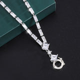 High Carbon Diamond 45+5cm Chain Necklace Women Wedding Party Jewelry