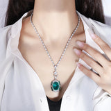 High Carbon Diamond 45+5cm Chain Necklace Women Wedding Party Jewelry