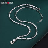 High Carbon Diamond 45+5cm Chain Necklace Women Wedding Party Jewelry