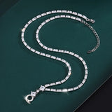 High Carbon Diamond 45+5cm Chain Necklace Women Wedding Party Jewelry
