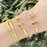 Zircon Bracelet Set Evil Eye Colorful Shell Women Bracelet