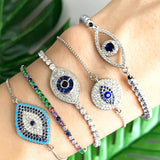 Zircon Bracelet Set Evil Eye Colorful Shell Women Bracelet