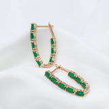 Green Zircon Tassel Earrings Chic Women's Jewelry