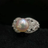 Crystal Butterfly Ring Silver Hollow Wedding Jewelry