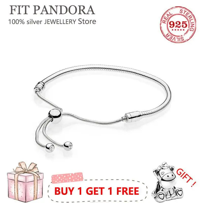 925 Silver Women's Snake Bone Bracelet