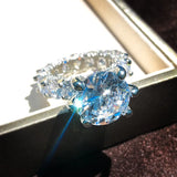 Silver Rings With Big Zircon Stone for Wedding