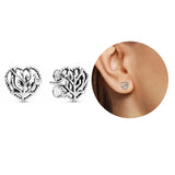 925 Crystal Stud Earrings Heart Star Round Huggie Earring Women Piercing Brincos
