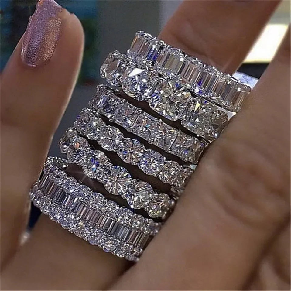 Vintage Silver Eternity Ring for Women Big Gift Love Lots Bulk