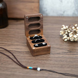 Wood Ring Earring Jewelry Storage Case for Men Women