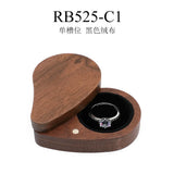 Wood Ring Earring Jewelry Storage Case for Men Women