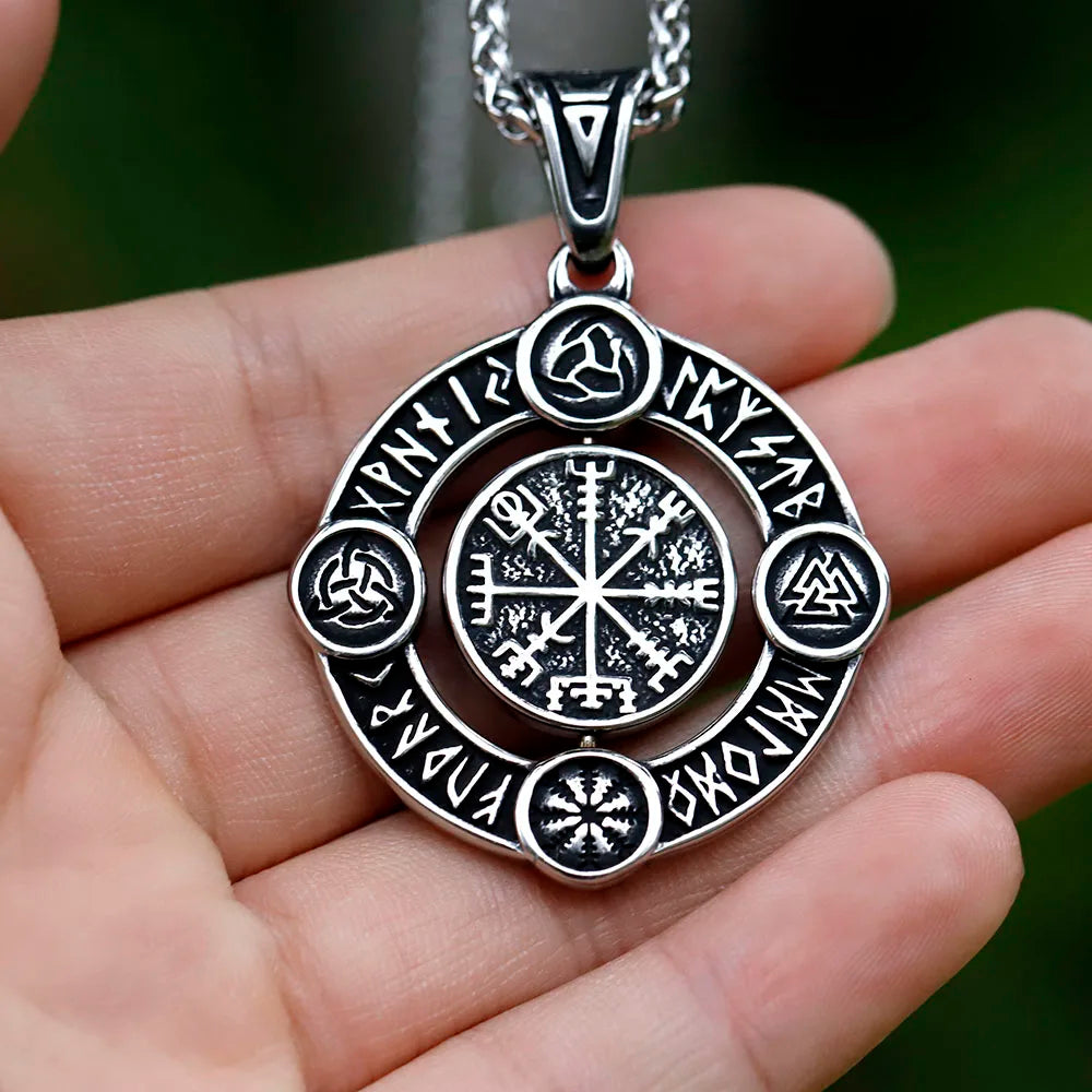 Men's Stainless-Steel Viking Celtic Knot Cross Necklace
