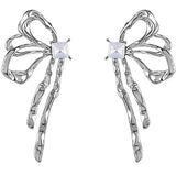 Metal Butterfly Tide Earrings Ins Girl Hip-hop Exaggerated Ear Jewelry