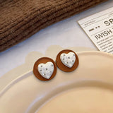 Milk Coffee Series Retro Earrings Collection Korea Ins Love Flower Earrings