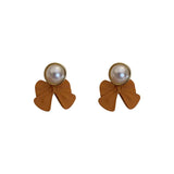 Milk Coffee Series Retro Earrings Collection Korea Ins Love Flower Earrings