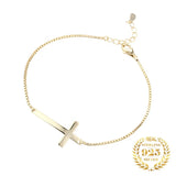 925 Silver Sideway Cross Bracelet Crucifix Women