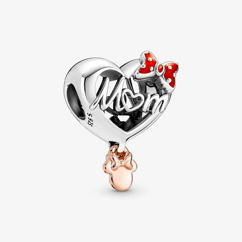 Minnie Love Mum Heart Charm 925 Sterling Silver Jewelry Fit Europe Bracelet
