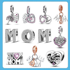 Family Tree Mom Charm Pendant for Bracelet - Mother Love Jewelry Gift