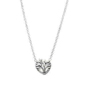 Mother's Silver High Heart Family Tree Collier Necklace Bracelet Set