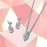 Mother's S925 Sterling Silver Double Heart Jewelry Gift Set