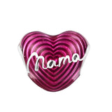 Mother's Love Mama Heart Charm 925 Silver Jewelry for Bracelets